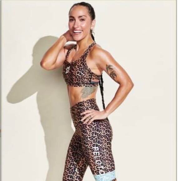 RARE - With Women's Peloton Real Cheetah Set Sz Medium